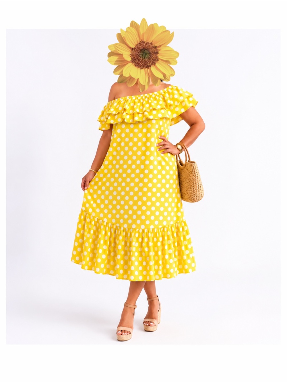 Lisa Marie Fernandez Yellow Polka Dot Dress ( fit like M)